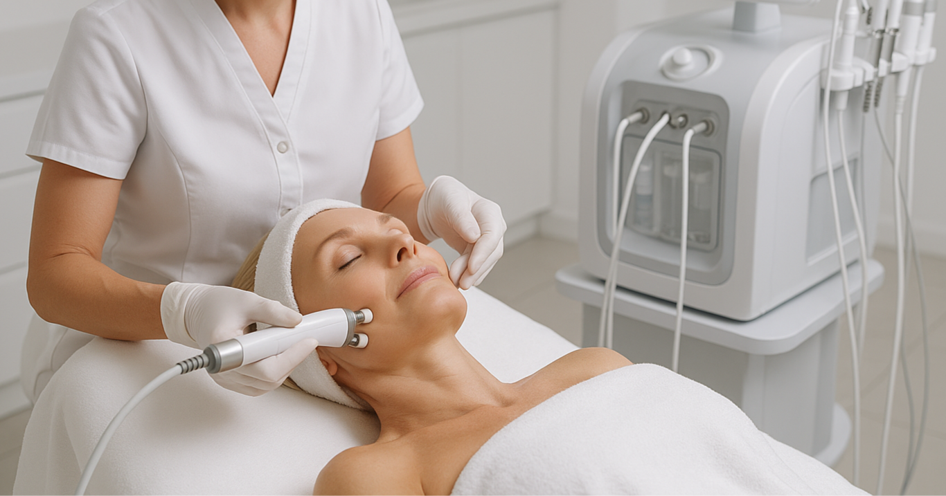 face lifting showing someone receiving this treatment