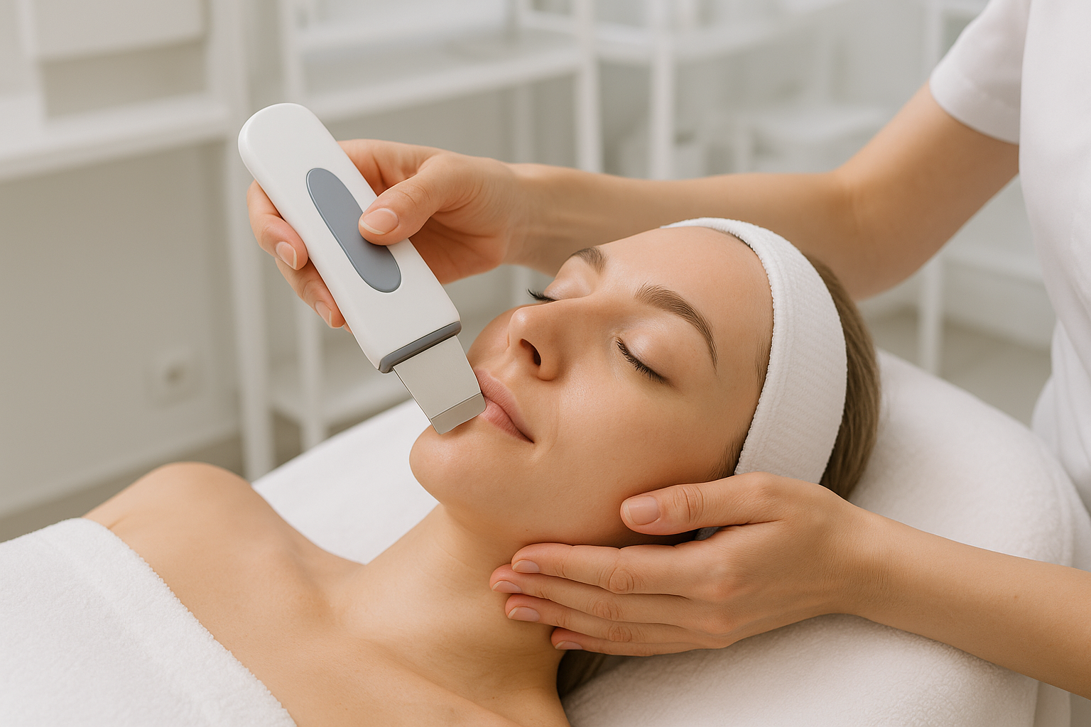 mini facial with the scrabber