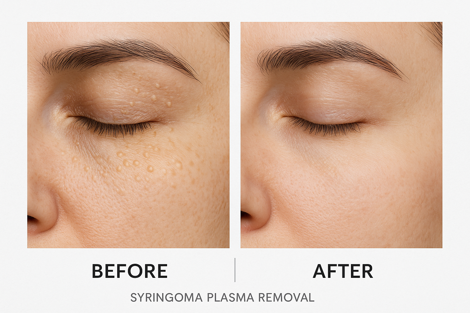siringoma plasma removal real picture showing before and after